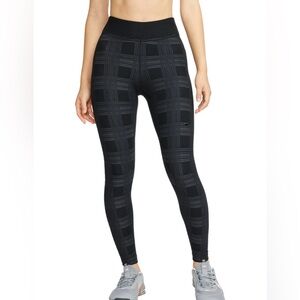 Nike Pro Dri-FIT HyperWarm Training Leggings Plaid DD6525 size small